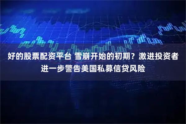 好的股票配资平台 雪崩开始的初期？激进投资者进一步警告美国私募信贷风险